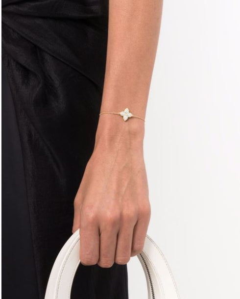 18kt yellow gold diamond Princess Flower bracelet